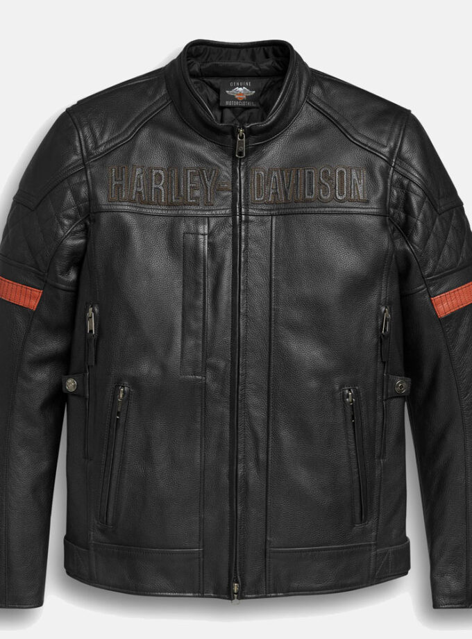Vanocker Waterproof H-D Triple Vent System Leather Jacket
