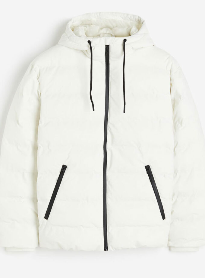 White Water-Repellent Puffer Jacket