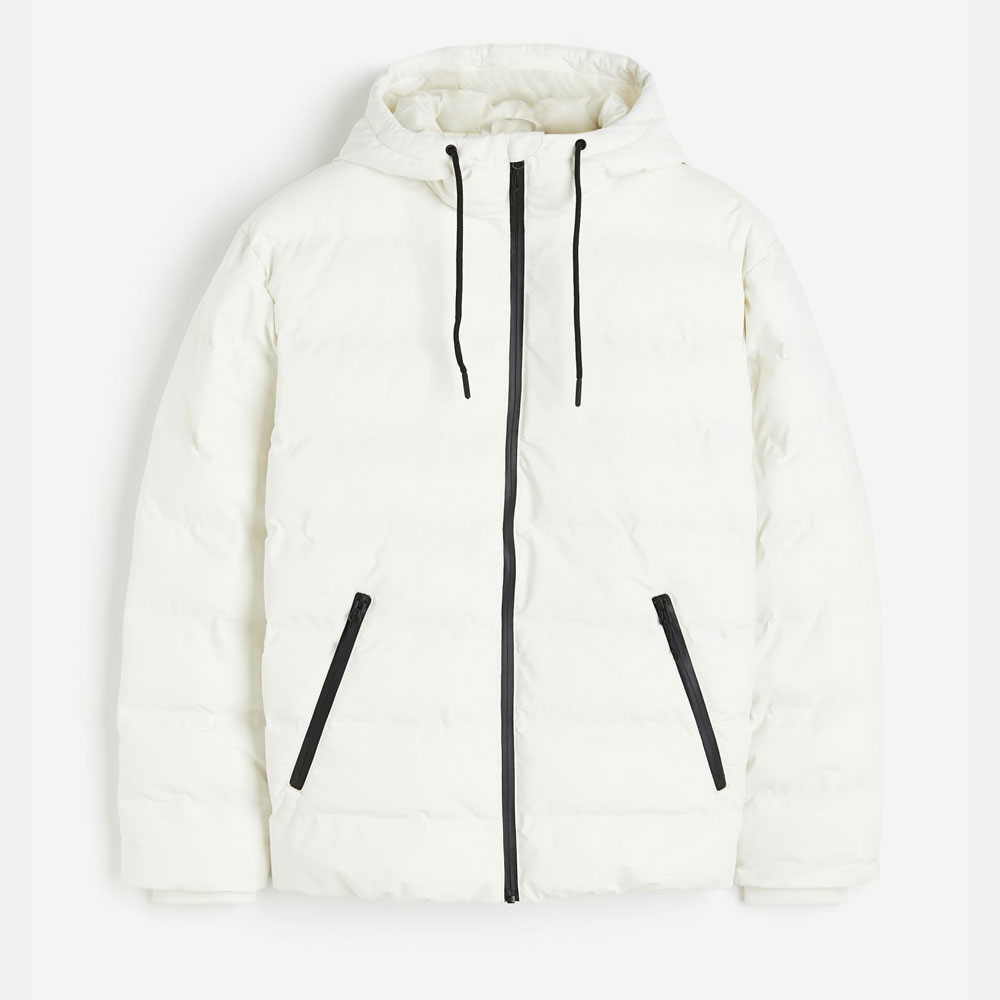 White Water-Repellent Puffer Jacket