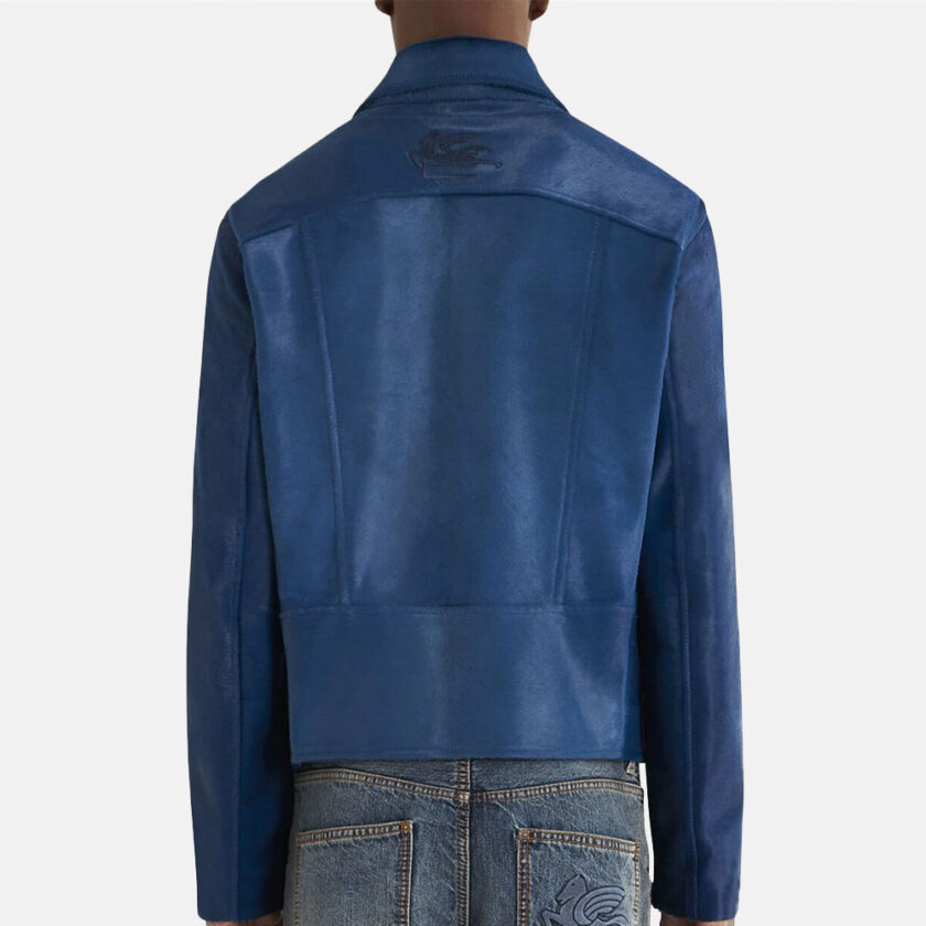 Blue Stylish Leather Jacket