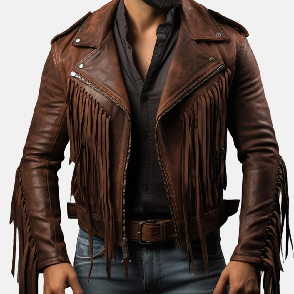 Western Style Cowboy Leather Jacket